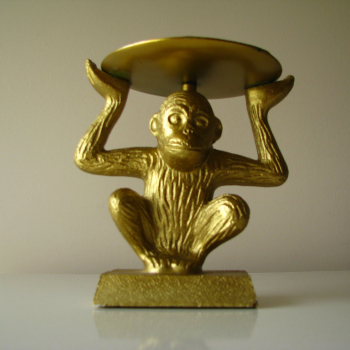 Ogłoszenie - Świecznik złota małpka na dużą świecę, figurka - Małopolskie - 67,00 zł