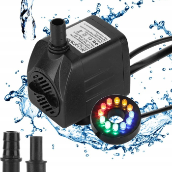 Ogłoszenie - Pompa wody do fontanny.Podświetlenie 12 kolorowych LED.800l/h.Oczko wody.Staw.wodospad - Łódź - 119,00 zł