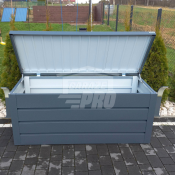Ogłoszenie - Skrzynia ogrodowa metalowa kufer 150x60x70cm  antracyt GP350 - Małopolskie - 1 850,00 zł