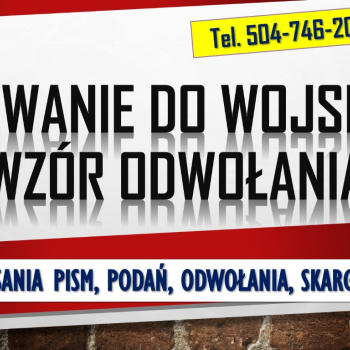 Ogłoszenie - Wzór pisma, Wezwanie na ćwiczenia wojskowe, tel. 504-746-203, napisanie pisma. Pisanie pism.