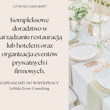 Ogłoszenie - Zarządzanie restauracją lub hotelem, szkolenia, eventy - 1,00 zł