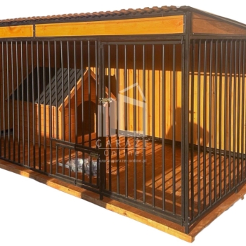 Ogłoszenie - Kojec dla Psów 4x2m Drewniana Podłoga - uchwyt na Miski - Wiatrołap - ściany zabudowane drewnem TS688 - Mińsk Mazowiecki - 4 800,00 zł