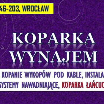 Ogłoszenie - Prace ziemne, koparka, cennik Wrocław, tel. 504-746-203, kopanie, wynajem koparki,  Usługi minikoparką łańcuchową - Wrocław