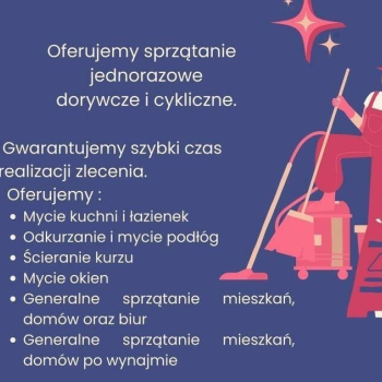 Ogłoszenie - Sprzątanie mieszkań i domów okien po wynajmie i remoncie 7 dni w tygodniu Tanio i solidnie - Kraków