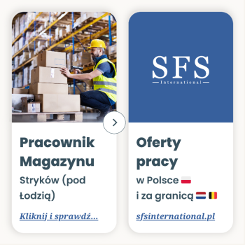 Ogłoszenie - Pracownik magazynowy - Stryków - Łódzkie