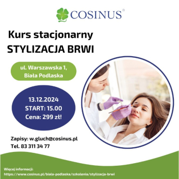 Ogłoszenie - Kurs stacjonarny "Stylizacja brwi" w szkole Cosinus Biała Podlaska! - Lubelskie - 299,00 zł