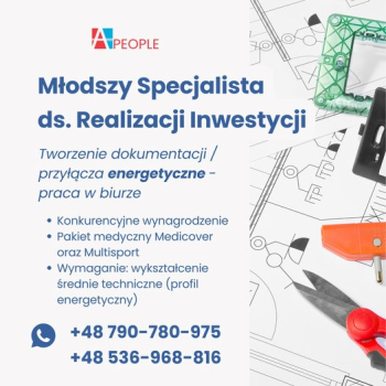 Ogłoszenie - Młodszy Specjalista ds. Realizacji Inwestycji - Śląskie