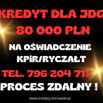 Ogłoszenie - ❗NOWOŚĆ❗ Kredyt dla FIRM 80 000 PLN na 60 mies. DUŻA PRZYZNAWALNOŚĆ - Głuchołazy