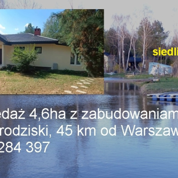 Ogłoszenie - posiadłość 4,6ha z zabudowaniami, stawem, zadrzewieniami - 3 800 000,00 zł