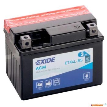 Ogłoszenie - Akumulator motocyklowy 3Ah 50A exide ETX4L-BS 12V - 65,00 zł