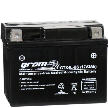 Ogłoszenie - Akumulator motocyklowy 12V 3Ah 60A P+ Grom Gtx4l-bs - Starogard Gdański - 80,00 zł