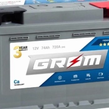 Ogłoszenie - Akumulator GROM Premium 74Ah 720A en dtr Prawy Plus - Gniezno - 450,00 zł