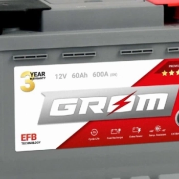 Ogłoszenie - Akumulator GROM EFB start$stop 60ah 600a prawy plus dtr - Gniezno - 470,00 zł