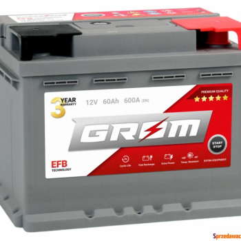 Ogłoszenie - Akumulator 60Ah 600A GROM Efb startstop Prawy Plus - Chojnice - 470,00 zł