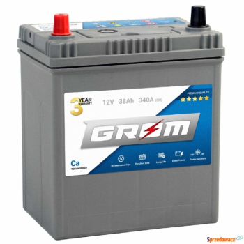 Ogłoszenie - Akumulator GROM Premium 38Ah 340A EN japan lewy Plus dtr - Gniezno - 290,00 zł