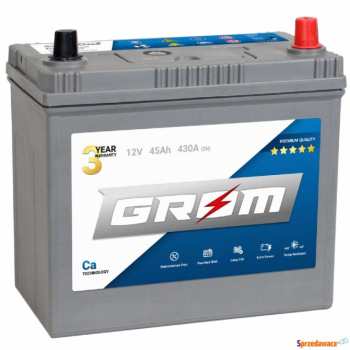 Ogłoszenie - Akumulator GROM Premium 45Ah 430A japan prawy plus - Gniezno - 320,00 zł