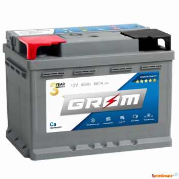 Ogłoszenie - Akumulator GROM Premium 60Ah 600A EN dtr lewy plus - Gniezno - 370,00 zł