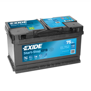 Ogłoszenie - Akumulator 75Ah 730A  Exide Start Stop EFB 75Ah 730A EL752 PRAWY PLUS - Konin - 570,00 zł