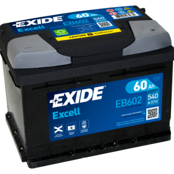 Ogłoszenie - Akumulator 60Ah 540A Exide Excell  EB602 EN PRAWY PLUS - Konin - 299,00 zł