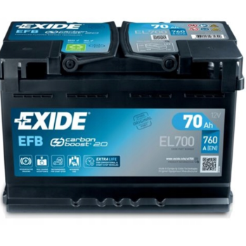 Ogłoszenie - Akumulator 70Ah 760A Exide Efb start stop EL700 Prawy Plus - Chojnice - 520,00 zł