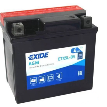 Ogłoszenie - Akumulator motocyklowy Exide ETX5L-BS 12v 4Ah 70A - Police - 98,00 zł