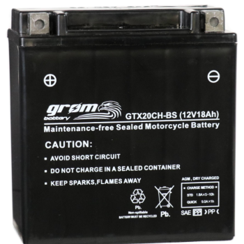 Ogłoszenie - Akumulator motocyklowy 18Ah Grom Gtx20ch-bs YTX20CH-BS 12V 270A lewy plus - Włocławek - 240,00 zł