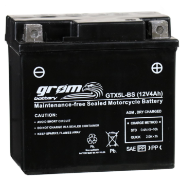 Ogłoszenie - Akumulator 4Ah 80A P+ 12V GROM GTX5L-BS YTX5L-BS CHOPINA 1 PŁOCK - Płock - 105,00 zł