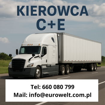 Ogłoszenie - Niemcy/Kierowca C+E/ system 2-2 - 8 500,00 zł