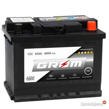 Ogłoszenie - Akumulator 60Ah 680A GROM AGM START&STOP Prawy Plus - Piotrków Trybunalski - 550,00 zł