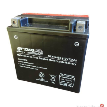 Ogłoszenie - Akumulator motocyklowy GROM GTX14-BS YTX14-BS 12V 12Ah 200A - Piotrków Trybunalski - 200,00 zł
