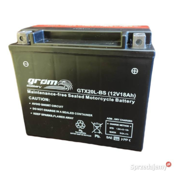 Ogłoszenie - Akumulator motocyklowy GROM GTX20L-BS YTX20L-BS 12V 18Ah 270 - Piotrków Trybunalski - 250,00 zł