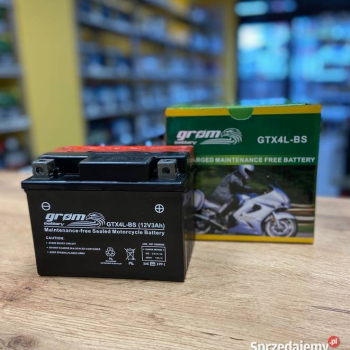 Ogłoszenie - Akumulator motocyklowy 12V 3Ah 60A P+ GROM GTX4L-BS YTX4L-BS - Piotrków Trybunalski - 80,00 zł