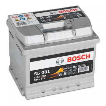 Ogłoszenie - Akumulator 52Ah 520A EN Bosch  S5001 PRAWY PLUS - Konin - 320,00 zł