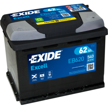 Ogłoszenie - Akumulator 62Ah 540A Exide Excell  EB620 EN PRAWY PLUS - Wielkopolskie - 315,00 zł