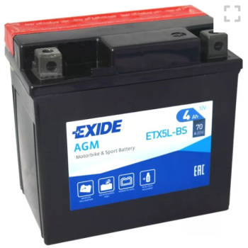 Ogłoszenie - Akumulator 12V 4Ah 70A EXIDE ETX5L-BS - Jastrzębie-Zdrój - 98,00 zł