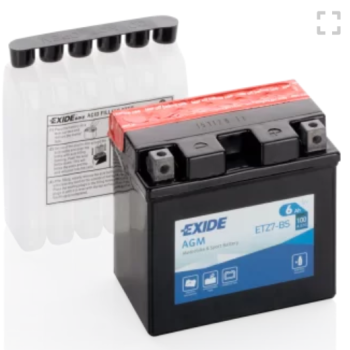 Ogłoszenie - Akumulator motocyklowy 6Ah EXIDE ETZ7-BS YTZ7-BS 12V 100A EN PŁOCK CHOPINA 1 - Płock - 150,00 zł