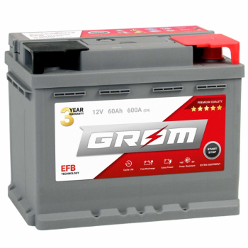 Ogłoszenie - Akumulator 60Ah 600A GROM EFB START&STOP  Prawy Plus DTR - Konin - 470,00 zł