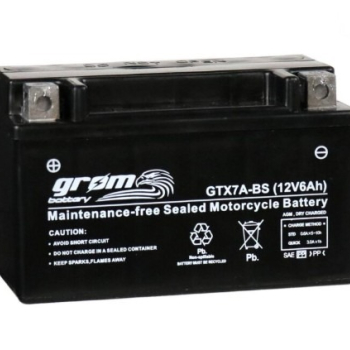 Ogłoszenie - Akumulator motocyklowy GROM GTX7A-BS YTX7A-BS 12V 6Ah 120A L+ - Gdynia - 110,00 zł