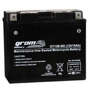 Ogłoszenie - Akumulator motocyklowy 10Ah 180A L+ GROM GT12B-BS YT12B-BS 12V - Konin - 180,00 zł