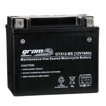 Ogłoszenie - Akumulator motocyklowy 10Ah 180A L+ GROM GTX12-BS YTX12-BS 12V - Konin - 175,00 zł