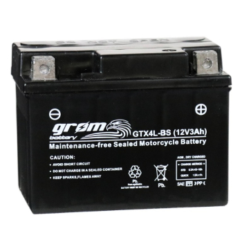 Ogłoszenie - Akumulator motocyklowy GROM GTX4L-BS YTX4L-BS 12V 3Ah 60A P+ - Żory - 80,00 zł