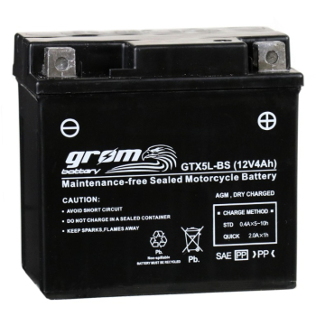 Ogłoszenie - Akumulator motocyklowy 12V 4Ah 80A P+ grom gtx5l-bs - Leszno - 100,00 zł