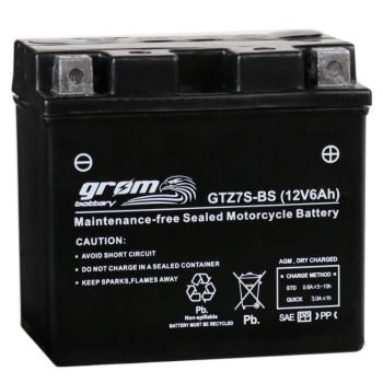 Ogłoszenie - Akumulator motocyklowy  6Ah 120A GROM GTZ7S-BS YTZ7S-BS 12V P+ - Konin - 140,00 zł