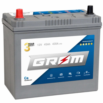 Ogłoszenie - Akumulator 45Ah 430A GROM Premium  Japan LEWY PLUS - Konin - 320,00 zł