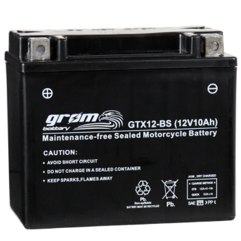 Ogłoszenie - Akumulator motocyklowy 10Ah 180A 12V GROM GTX12-BS YTX12-BS PŁOCK CHOPINA 1 - Płock - 175,00 zł