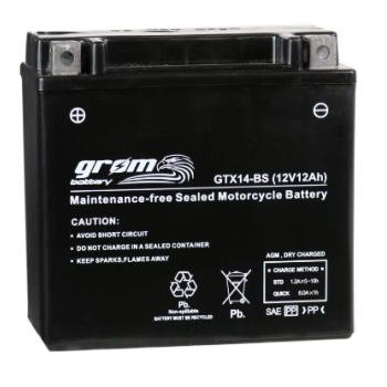 Ogłoszenie - Akumulator GTX14-BS YTX14-BS 12V 12Ah 200A GROM L+ - Poznań - 205,00 zł