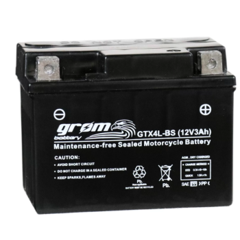 Ogłoszenie - Akumulator motocyklowy 3AH 60A grom GTX4L-BS - Piła - 80,00 zł