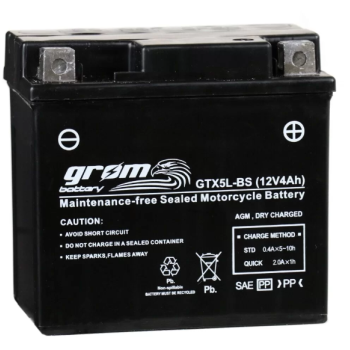 Ogłoszenie - Akumulator GTX5L-BS YTX5L-BS 12V 4Ah 80A GROM P+ - Poznań - 105,00 zł