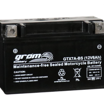 Ogłoszenie - Akumulator motocyklowy 6Ah Grom Gtx7a-bs YTX7A-BS 12V 120A lewy plus - Włocławek - 110,00 zł