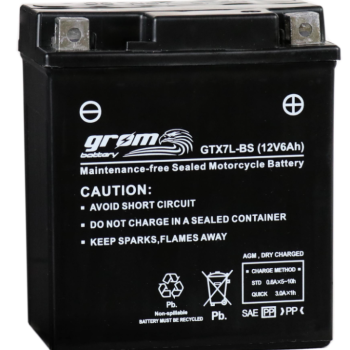 Ogłoszenie - Akumulator motocyklowy 6Ah Grom Gtx7l-bs YTX7L-BS 12V 120A prawy plus - Włocławek - 130,00 zł